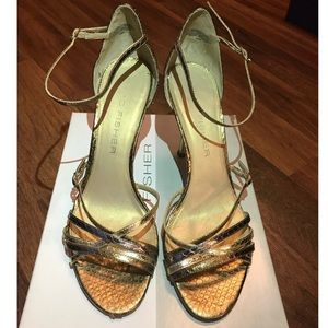 Marc Fisher Bronze Multi Snake Sandals